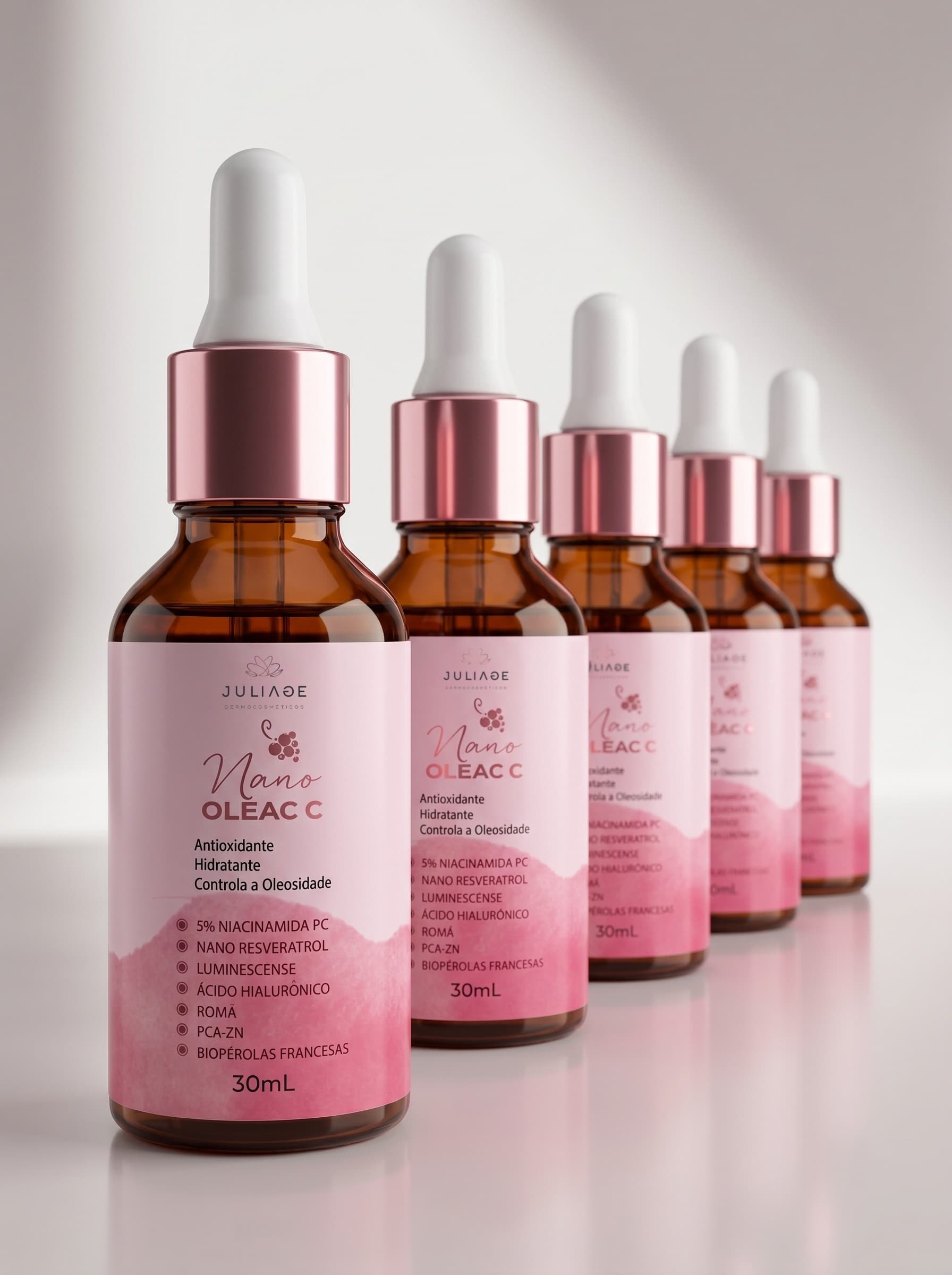 Sérum Nano Oleac C: Controle de Oleosidade, Clareamento e Hidratação Profunda